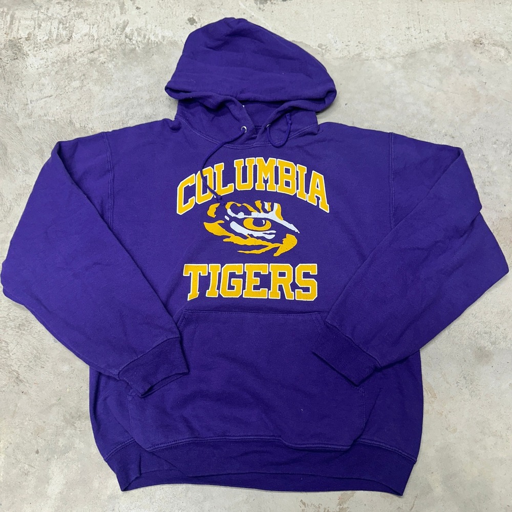 Columbia Tigers Purple Hoodie Sweatshirt Pullover Hooded Fleece M